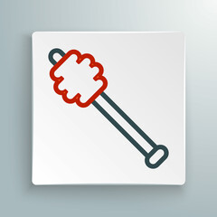 Line Honey dipper stick icon isolated on white background. Honey ladle. Colorful outline concept. Vector