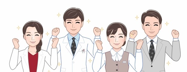 病院にいる人々