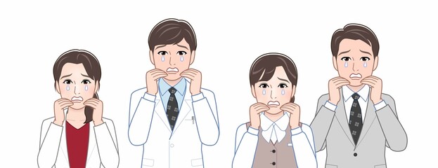 病院にいる人々