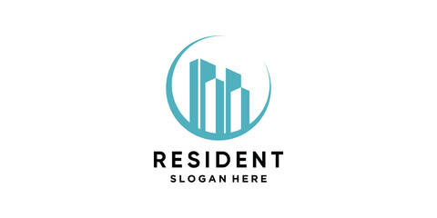 Resident logo design template with modern concept