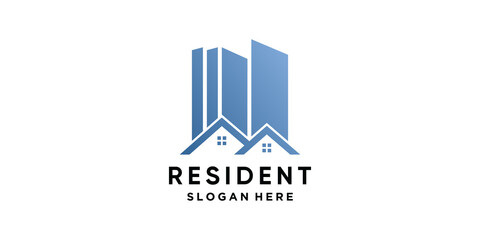 Resident logo design template with unique concept