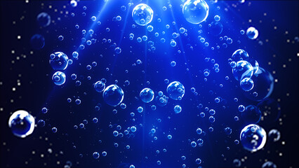 清涼感のある深海のような水のなかのイメージ背景　ネイビー　コバルトブルー　青