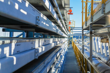 Fototapeta premium Pedestrian paths at the gas processing plant.