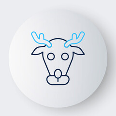 Line Reindeer icon isolated on white background. Merry Christmas and Happy New Year. Colorful outline concept. Vector