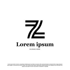 Z Letter Logo concept Linear style. Creative Minimal Monochrome Monogram emblem design template.