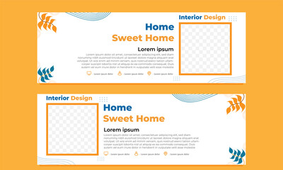 abstract hand drawn horizontal banner template