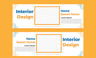abstract hand drawn horizontal banner template