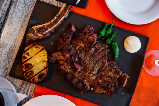 Chuleton de buey in a spanish restaurant