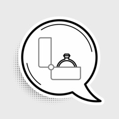 Line Diamond engagement ring icon isolated on grey background. Colorful outline concept. Vector