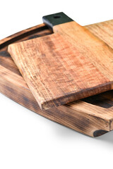Wooden boards isolated on white, closeup