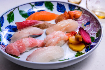 Variety Of Sashimi On The Plate
