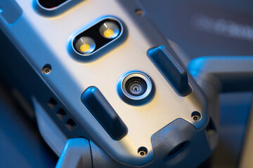 View of the lower part of the drone body, diode illumination,infrared obstacle detection sensors,...