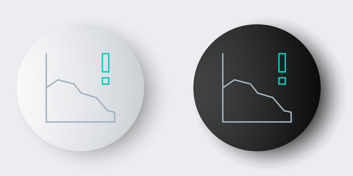 Line Financial growth decrease icon isolated on grey background. Increasing revenue. Colorful outline concept. Vector