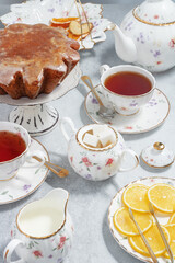 English tea party with cake