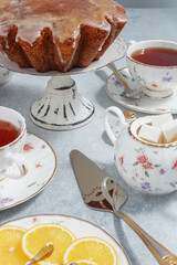 English tea party with cake