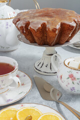 English tea party with cake