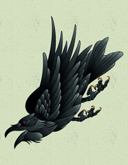 crow art neo traditional
