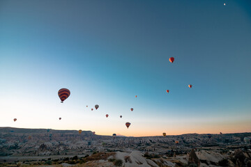 Cappadocia. Hot air balloons in Cappadocia at sunrise