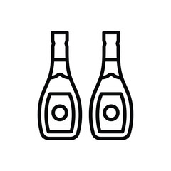 Black line icon for wines