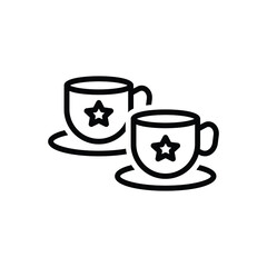 Black line icon for cups © WEBTECHOPS