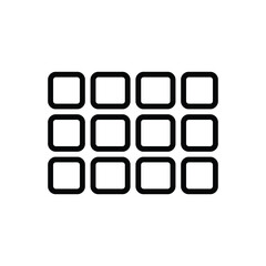 Black line icon for rows line