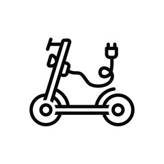 Black line icon for chargers e scooter  