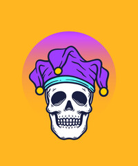 Freak Skull Joker Vector Illustration