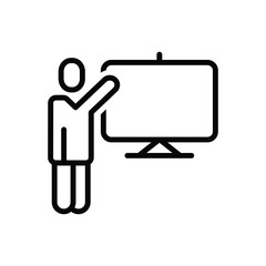 Black line icon for demo