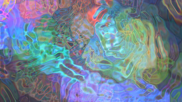 Abstract luminous iridescent liquid background.