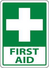 Obraz premium First Aid Label Sign on white background