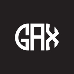 GAX letter logo design on black background. GAX creative initials letter logo concept. GAX letter design.