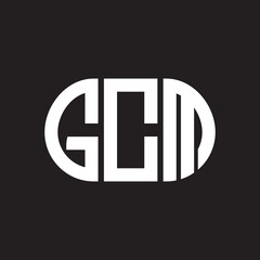 GCM letter logo design on black background. GCM creative initials letter logo concept. GCM letter design.