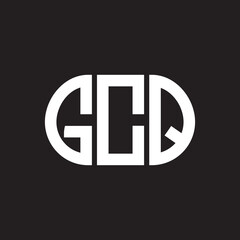 GCQ letter logo design on black background. GCQ creative initials letter logo concept. GCQ letter design.