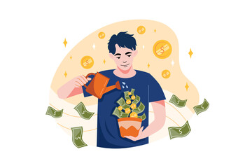 Financial Management Illustration concept. Flat illustration isolated on white background.