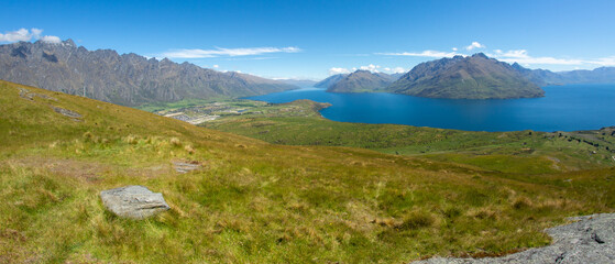 landscape with lake and mountains