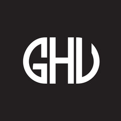 GHV letter logo design on black background. GHV creative initials letter logo concept. GHV letter design.
