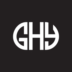 GHY letter logo design on black background. GHY creative initials letter logo concept. GHY letter design.