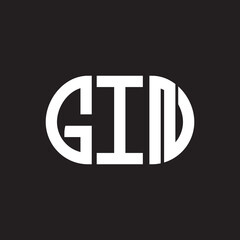 GIN letter logo design on black background. GIN creative initials letter logo concept. GIN letter design.