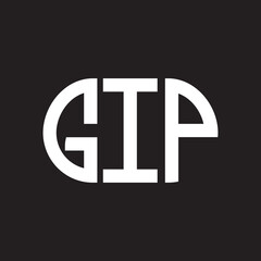 GIP letter logo design on black background. GIP creative initials letter logo concept. GIP letter design.