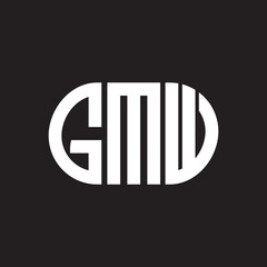 GMW letter logo design on black background. GMW creative initials letter logo concept. GMW letter design.