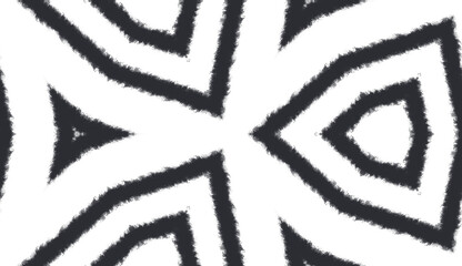 Fototapeta na wymiar Medallion seamless pattern. Black symmetrical