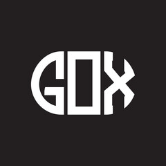 GOX letter logo design on black background. GOX creative initials letter logo concept. GOX letter design.
