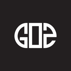 GOZ letter logo design on black background. GOZ creative initials letter logo concept. GOZ letter design.