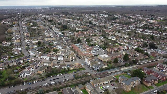Buckhurst Hill , Essex UK drone Aerial footage of queens road area