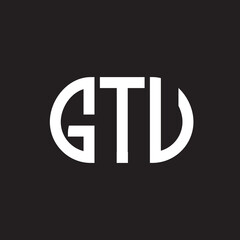 GTV letter logo design on black background. GTV creative initials letter logo concept. GTV letter design.