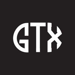 GTX letter logo design on black background. GTX creative initials letter logo concept. GTX letter design.
