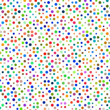 Seamless pattern art with dots random colored grid vector illustration