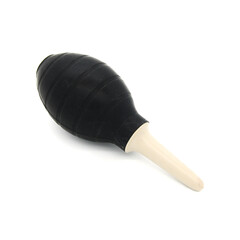 Taking care of your lenses - Air cleaner rubber on white backgrounds