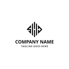 Fototapeta premium Abstract illustration Initials SHC shape,geometric logo design template