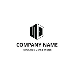 Abstract illustration of Initial N combination with house door graphic design, geometric shape logo design template
